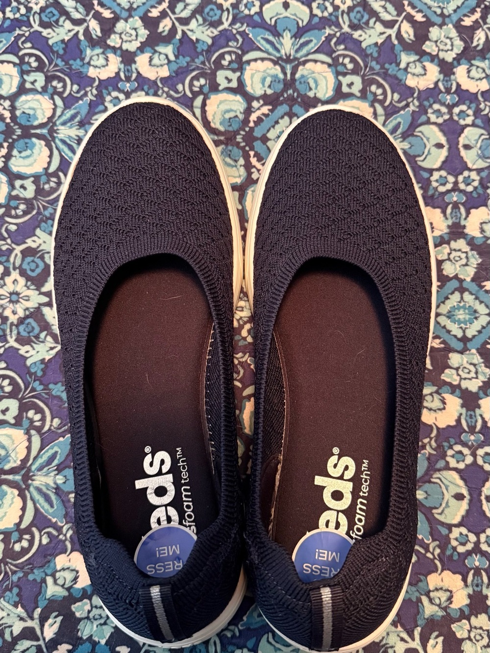 Keds Navy Knit Slip-On Sneakers